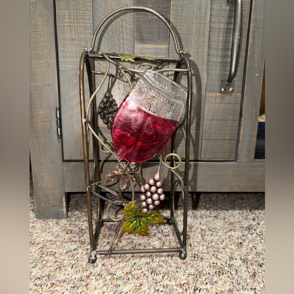 Decorative counter wine bottle holders 3 holders metal party holiday